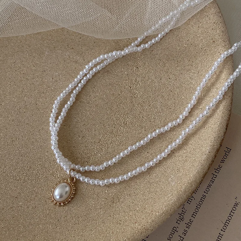 French Style Double-layer Beaded Necklace 2021 New Fashion Luxury Design Water Drop Pearl Clavicle Chain Women Choker Jewelry
French Style Double-layer Beaded Necklace 2021 New Fashion Luxury Design Water Drop Pearl Clavicle Chain Women Choker Jewelry
