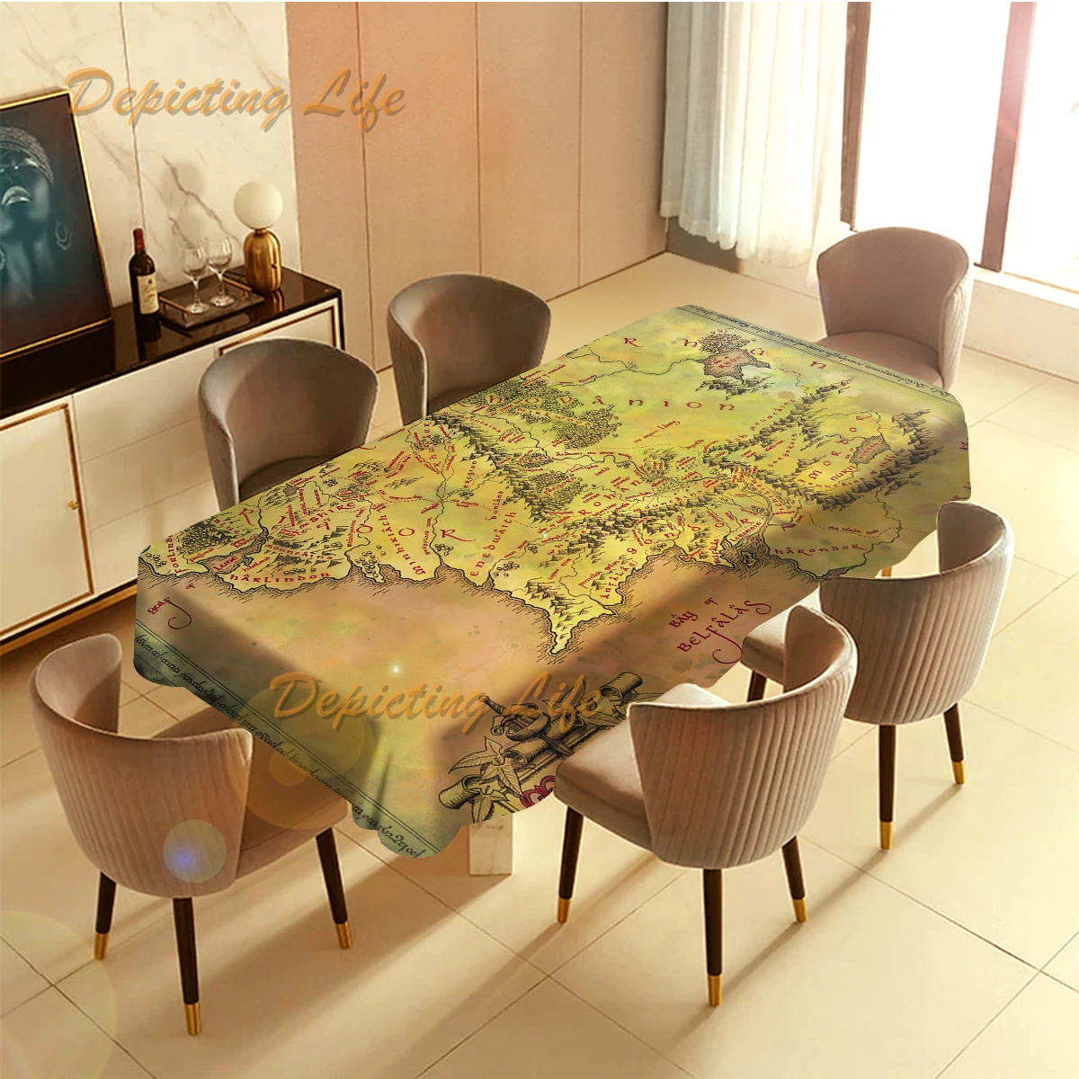 Map of Middle Earth Table Cover for Kitchen Dining Party Home Decor Indoor outdoor Tablecloths
Map of Middle Earth Table Cover for Kitchen Dining Party Home Decor Indoor outdoor Tablecloths