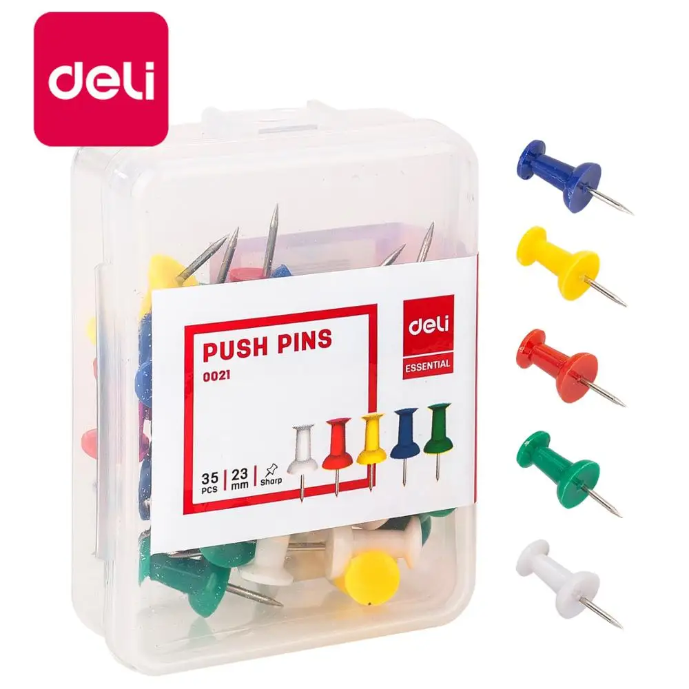 Deli Colored Push Pins 35PCS/Box Plastic Cork Board Pin Thumbtack Office Supplies School Accessories Stationery 0021
Deli Colored Push Pins 35PCS/Box Plastic Cork Board Pin Thumbtack Office Supplies School Accessories Stationery 0021