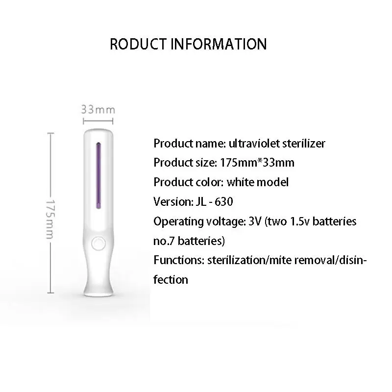 Germicidal lamp ultra violet black light uvc Portable disinfection stick mini sterilizer UV blacklight ultraviolet flashlight | Лампы и