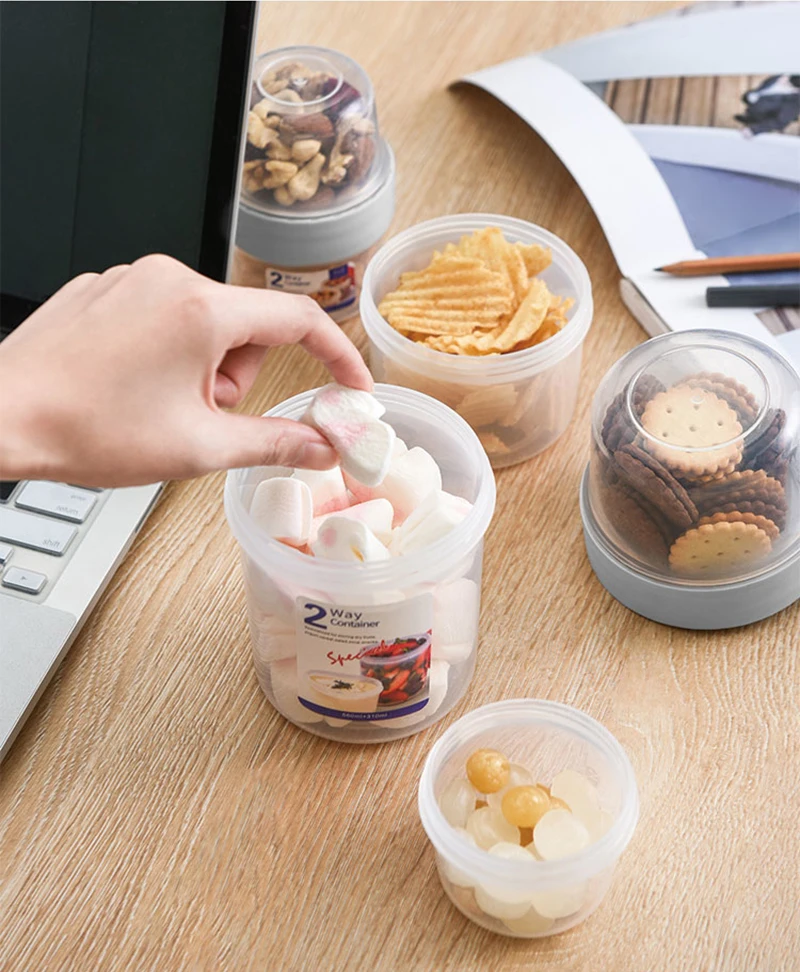 2 Layer Kitchen Storage Organizer Food Storage Jar Breakfast Milk Leak-proof Cup Type Food Storage Box Silicone Ring Sealed Tank
2 Layer Kitchen Storage Organizer Food Storage Jar Breakfast Milk Leak-proof Cup Type Food Storage Box Silicone Ring Sealed Tank