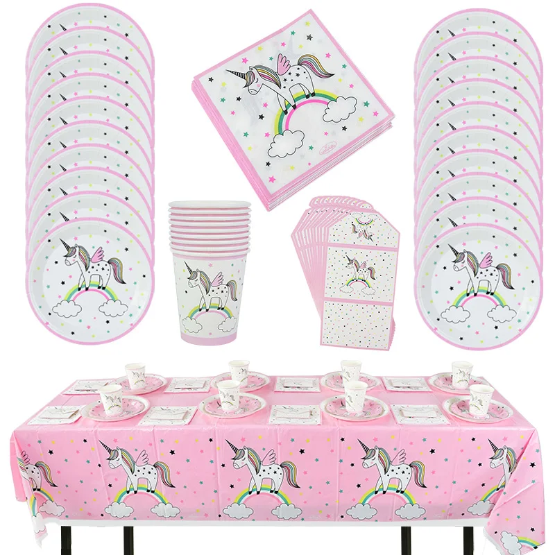 New Pink Unicorn Party Disposable Tableware Birthday Party Decoration Paper Cups Plates Tissues Invitation Baby Shower Supplies
New Pink Unicorn Party Disposable Tableware Birthday Party Decoration Paper Cups Plates Tissues Invitation Baby Shower Supplies