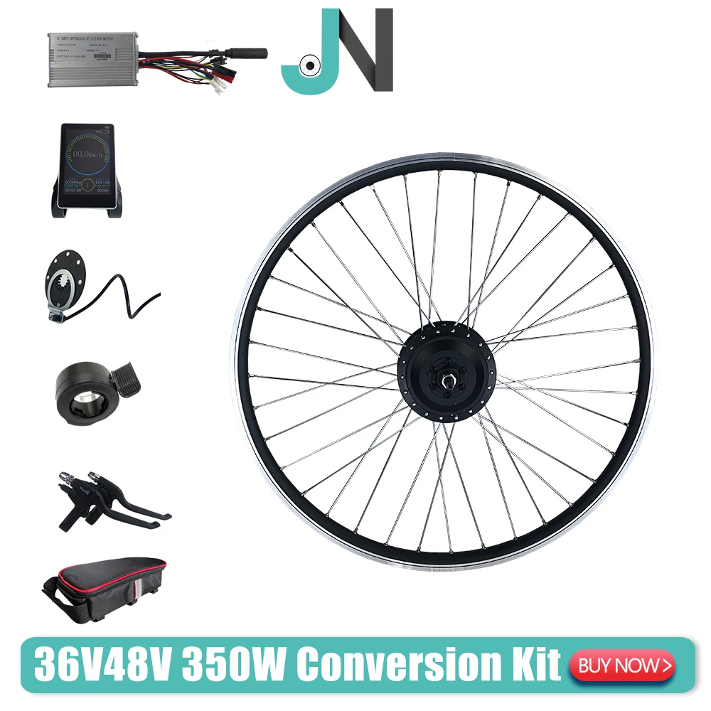 

Ebike Conversion Kit 36V 48V 350W 17A Front Rear Brushless Gear Hub Motor Wheel 16"20"24"26"27.5"28"29"700C For Electric Bicycle