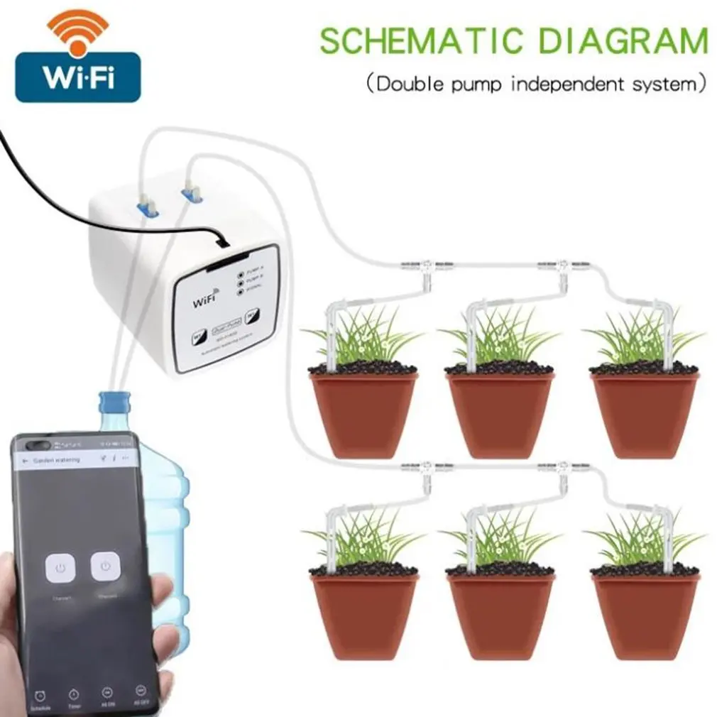 2021 New WIFI Mobile Phone Control Drip Irrigation System Intelligent Automatic Watering Device Garden Water Pump Timer System
2021 New WIFI Mobile Phone Control Drip Irrigation System Intelligent Automatic Watering Device Garden Water Pump Timer System