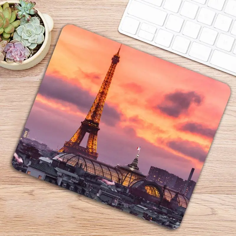 

Big Promotion Eiffel Tower Mice Mat Gamer Game Gaming Rubber Mousepad Size for 210x260x2 mm Mouse Mause Pad