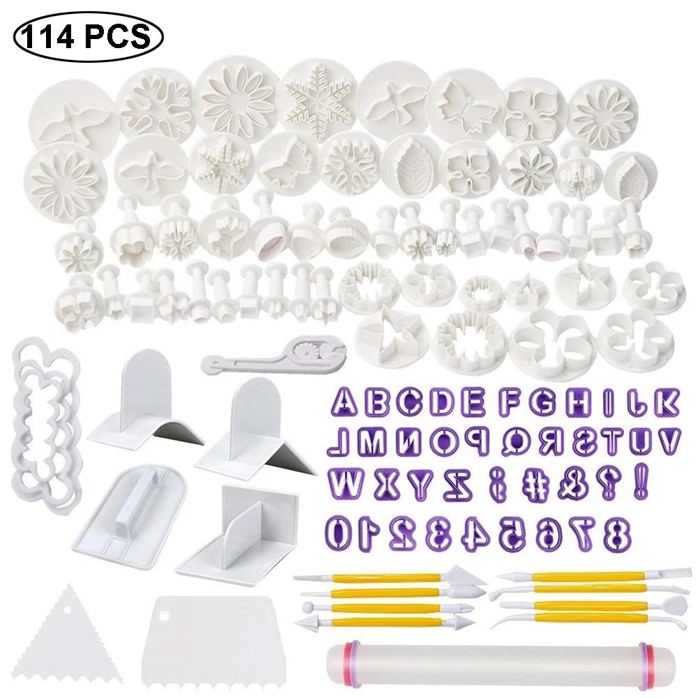 114Pcs/Set DIY Baking Tools Spatula Letter Mold Mini Cake Tool Fake Rose Set Fondant Cakes for Kitchen Home
114Pcs/Set DIY Baking Tools Spatula Letter Mold Mini Cake Tool Fake Rose Set Fondant Cakes for Kitchen Home