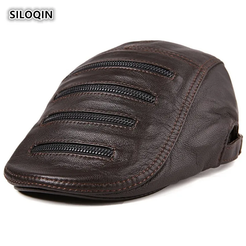 SILOQIN Quality Genuine Leather Hat Man's Trend Winter Fashion First Layer Sheepskin Berets Adjustable Leisure Warm Tongue Caps
SILOQIN Quality Genuine Leather Hat Man's Trend Winter Fashion First Layer Sheepskin Berets Adjustable Leisure Warm Tongue Caps