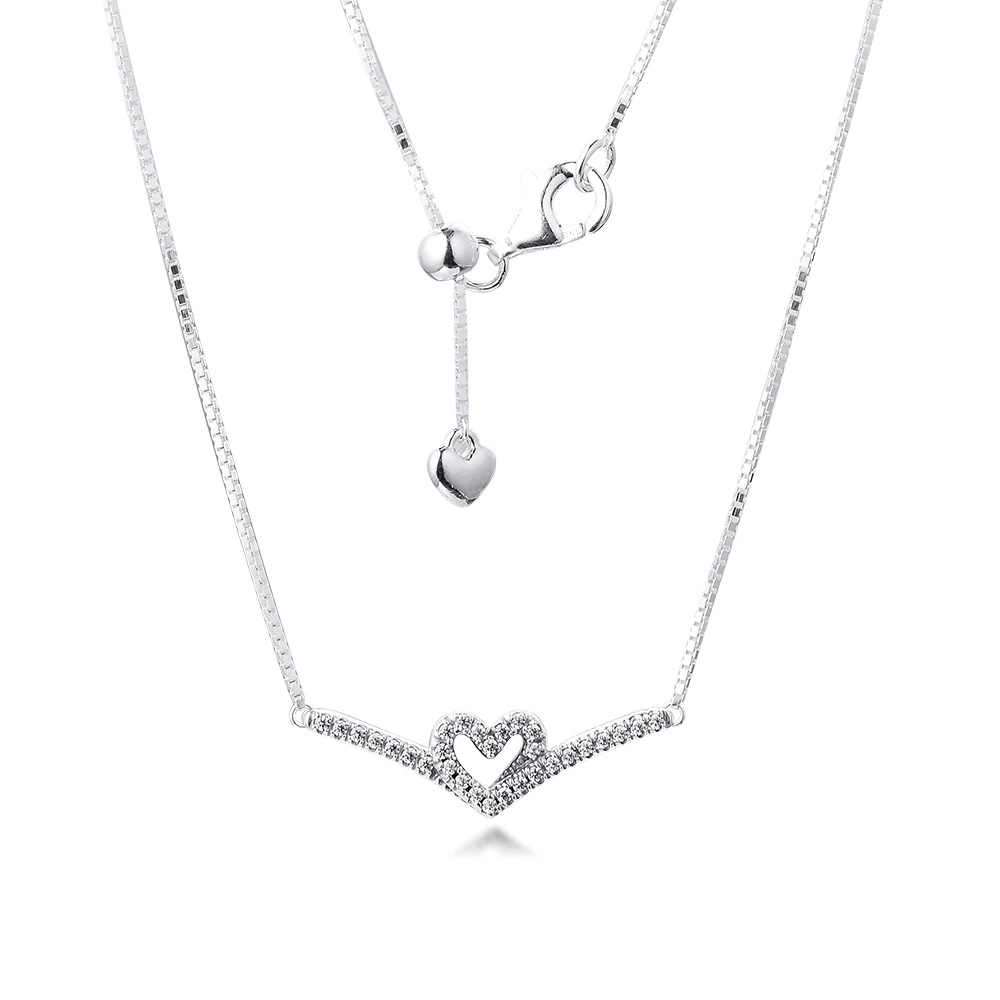 Sparkling Wishbone Heart Collier Necklace 100% 925 Sterling Silver Jewelry Free Shipping
Sparkling Wishbone Heart Collier Necklace 100% 925 Sterling Silver Jewelry Free Shipping