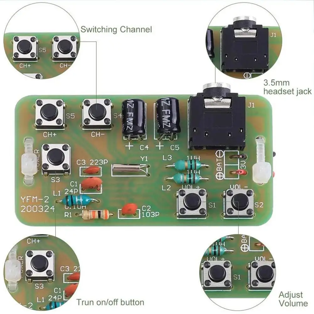 YFM-2 FM Stereo Radio Module DIY Kit Adjustable 76-108Mhz Wireless FM Transmitter Module Frequency Modulation Electronics
YFM-2 FM Stereo Radio Module DIY Kit Adjustable 76-108Mhz Wireless FM Transmitter Module Frequency Modulation Electronics