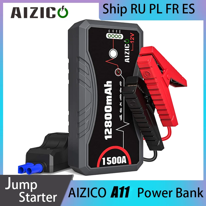 AIZICO 12800mah Jump Starter Max Car Emergency Booster 1500A 7.0L Charger 12V Starting Device Car Starter Power Bank
AIZICO 12800mah Jump Starter Max Car Emergency Booster 1500A 7.0L Charger 12V Starting Device Car Starter Power Bank