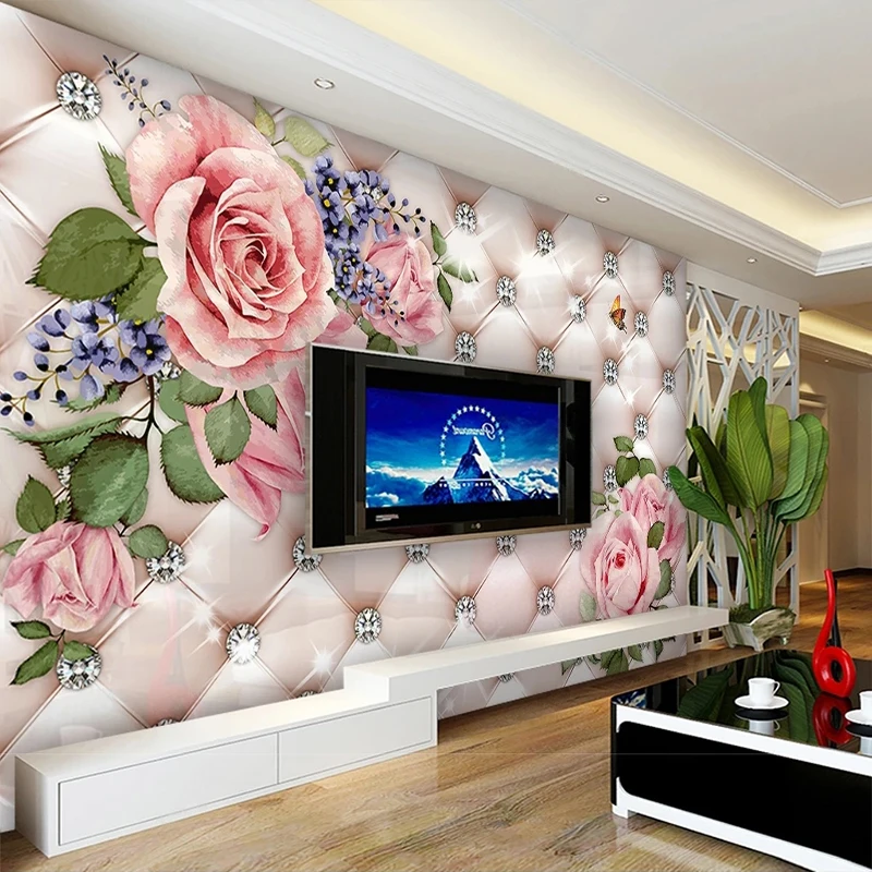 Custom Any Size Mural Wallpaper 3D Watercolor Flowers Roses Diamond Soft Package TV Background Wall Painting Papel De Parede
Custom Any Size Mural Wallpaper 3D Watercolor Flowers Roses Diamond Soft Package TV Background Wall Painting Papel De Parede