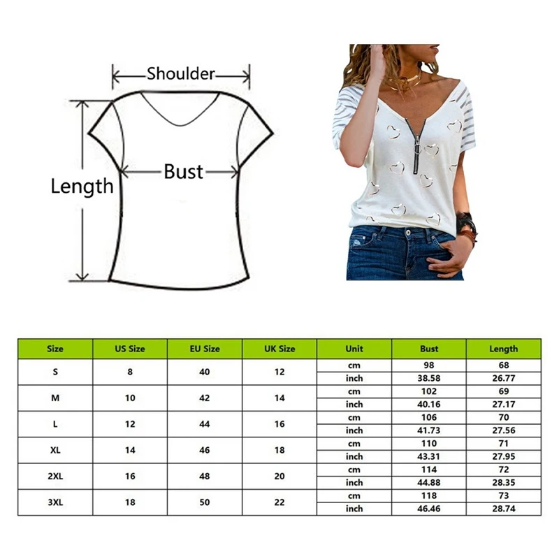SHUJIN Women's Printed T Shirt V Neck Zipper Casual Loose Short Sleeve Top Summer Fashion Sexy Plus Size Clothing Tee Tops Shirt
SHUJIN Women's Printed T Shirt V Neck Zipper Casual Loose Short Sleeve Top Summer Fashion Sexy Plus Size Clothing Tee Tops Shirt