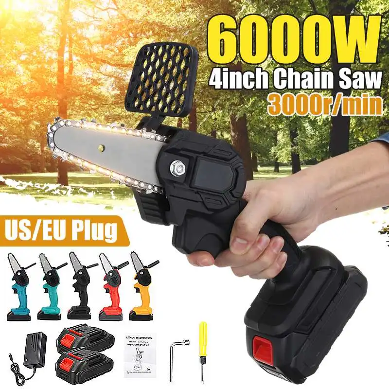 4 Inch 6000W 88VF Mini Electric Saw Chainsaw Garden Tree Logging Saw Woodworking Tools Wood Cutters For Makiita 18V Battery
4 Inch 6000W 88VF Mini Electric Saw Chainsaw Garden Tree Logging Saw Woodworking Tools Wood Cutters For Makiita 18V Battery