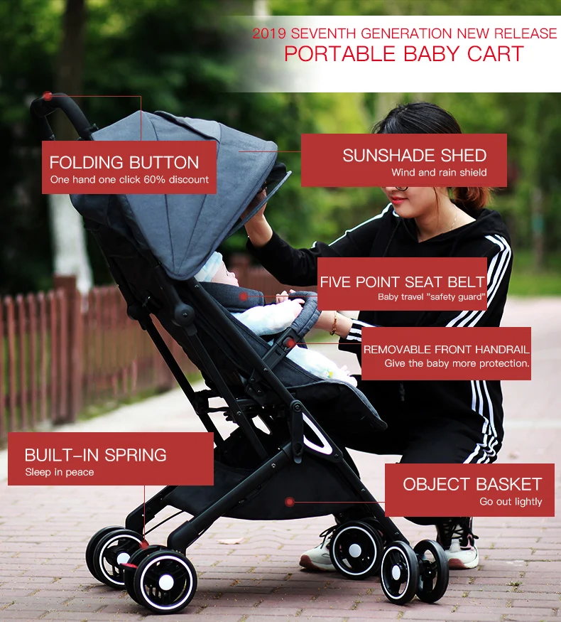 Stroller Sitting and Lying Light Portable Fold Umbrella Baby Pram Newborn Travelling on Plane Gifts
Stroller Sitting and Lying Light Portable Fold Umbrella Baby Pram Newborn Travelling on Plane Gifts