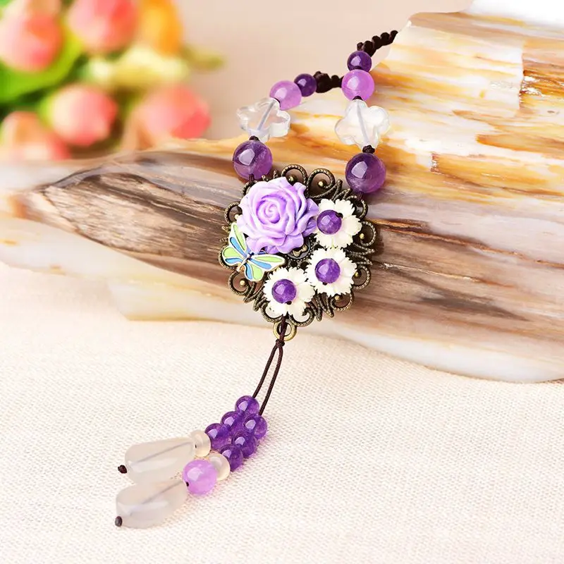 Women's Necklace Vintage Natural Stone Crystal Necklace Luxury Jade Sweater Chain Purple Pendant Rope Necklace Gift for Women
Women's Necklace Vintage Natural Stone Crystal Necklace Luxury Jade Sweater Chain Purple Pendant Rope Necklace Gift for Women