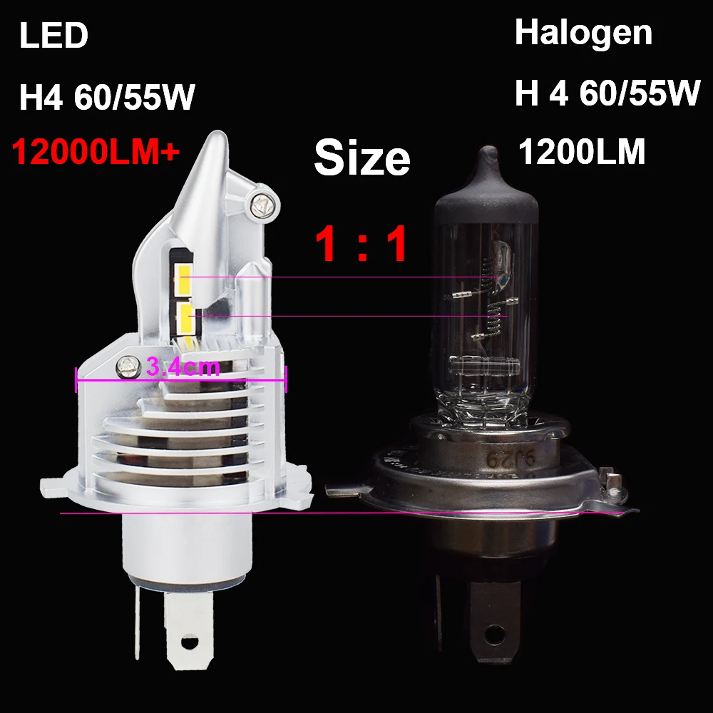 Светодиодные фары JALN7 H4 автомобисветильник 9003 HB2 дальний и ближний свет 12 В