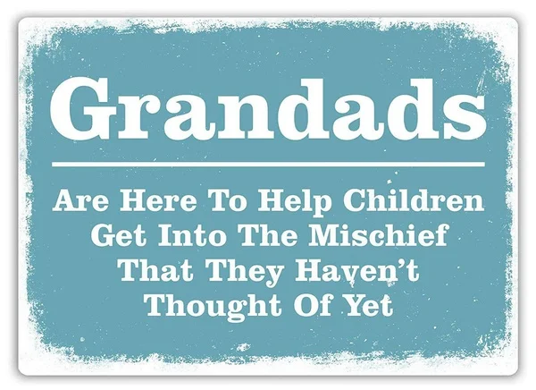 Grandads Mischief Tin Sign art wall decoration,vintage aluminum retro metal sign
Grandads Mischief Tin Sign art wall decoration,vintage aluminum retro metal sign