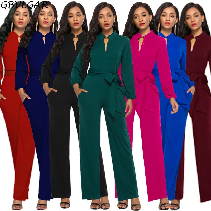 Women Wide-leg Jumpsuit With Pocket Elegant Long Sleeve Waist Belt Button Party Romper 2021 Autumn Ladies Jumpsuit Plus Size 3XL
Women Wide-leg Jumpsuit With Pocket Elegant Long Sleeve Waist Belt Button Party Romper 2021 Autumn Ladies Jumpsuit Plus Size 3XL