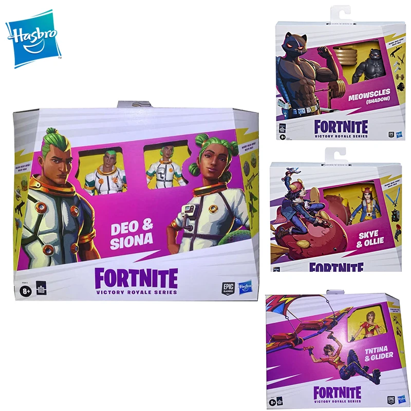 

Hasbro Fortnite Victory Royale Series Meowscles (Shadow) Deluxe Pack Skye Ollie Deo&siona Tntina &glider 6-Inch Action Figure