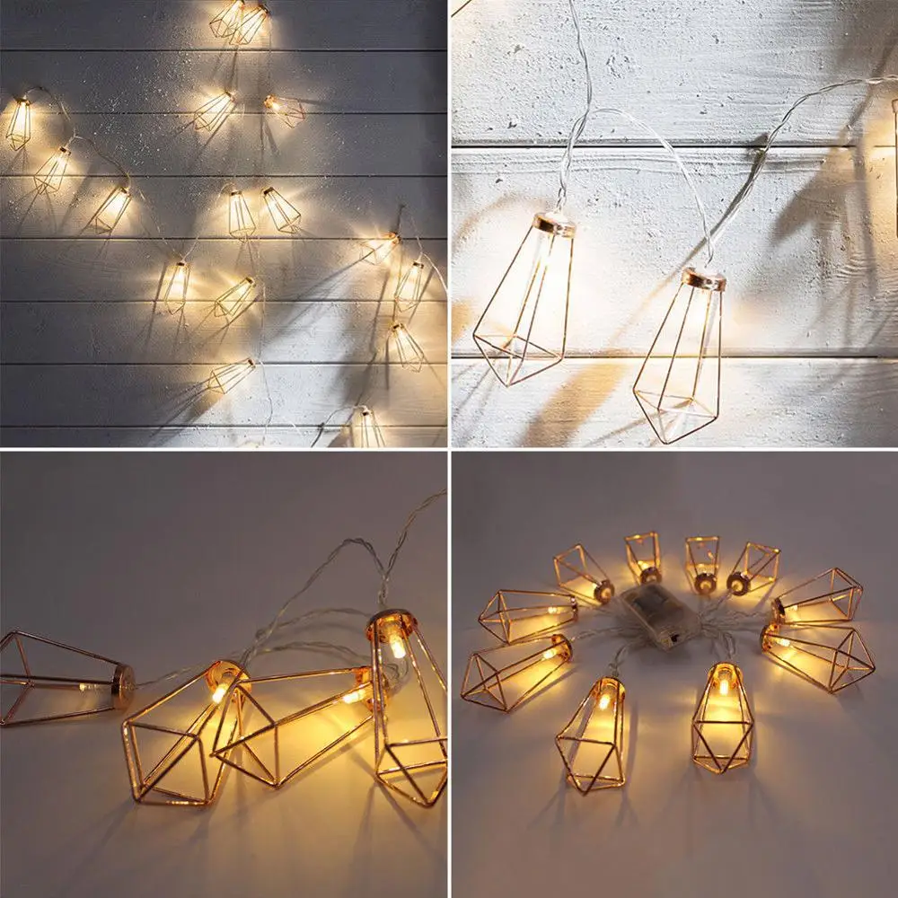 Rose Gold LED Diamond Fairy String Light Retro Iron Metal Party Wedding Christmas Home Decoration Lantern String Lamp 
Rose Gold LED Diamond Fairy String Light Retro Iron Metal Party Wedding Christmas Home Decoration Lantern String Lamp