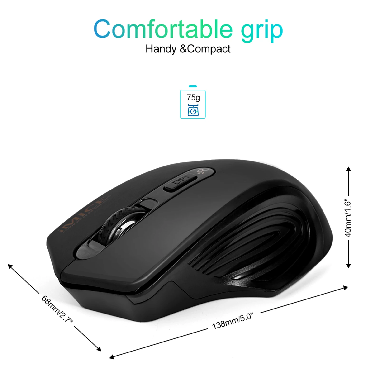 IMICE Wireless Mouse 2.4G Silent Optical Mouse 4 Buttons 2000DPI Ergonomic Mice Wireless Mause For PC Laptop Games
IMICE Wireless Mouse 2.4G Silent Optical Mouse 4 Buttons 2000DPI Ergonomic Mice Wireless Mause For PC Laptop Games