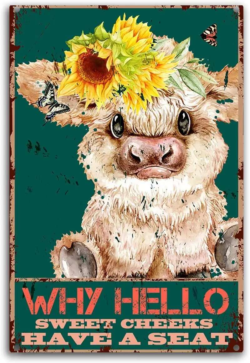 Funny Bathroom Quote Metal Wall Decor Vintage Hello Sweet Cheeks Cow for Office/Home/Classroom Bathroom Decor Gifts - Best Far
Funny Bathroom Quote Metal Wall Decor Vintage Hello Sweet Cheeks Cow for Office/Home/Classroom Bathroom Decor Gifts - Best Far