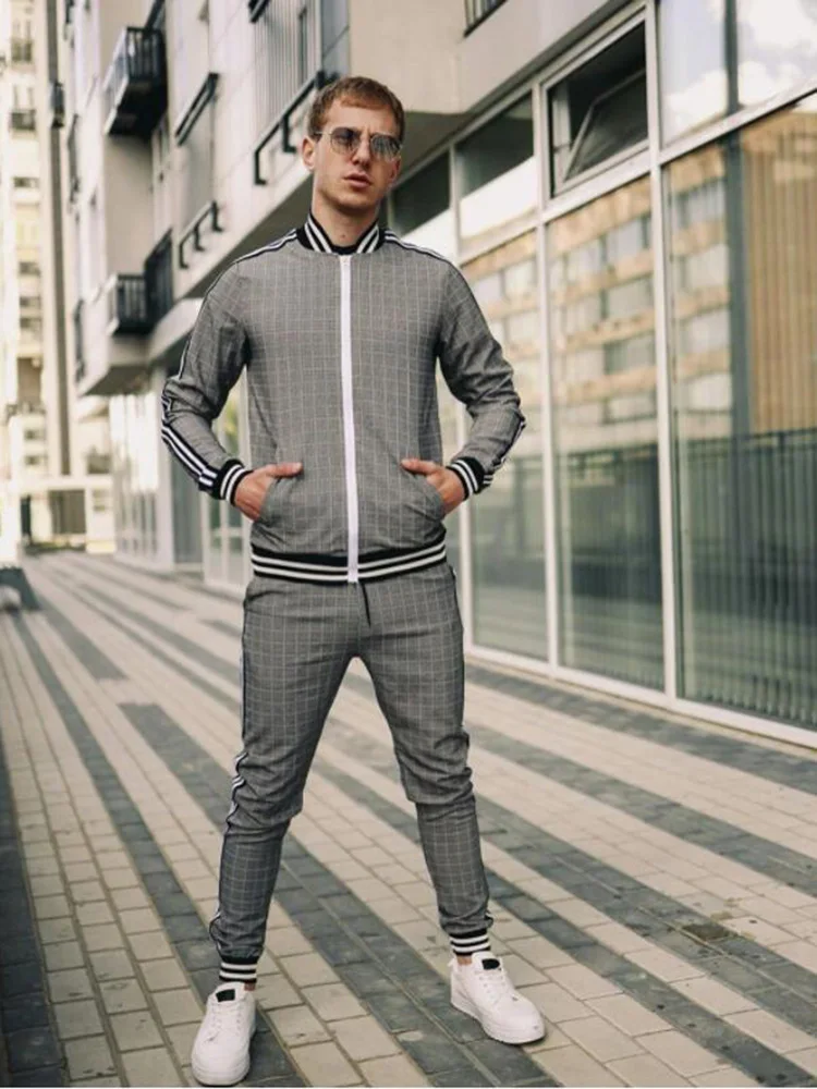 Hot Sale In Europe And America In Spring Autumn Men's Hip-Hop Plaid Fashion Trend Slim-fit Stand-Up Collar Zipper Cardigan Suit
Hot Sale In Europe And America In Spring Autumn Men's Hip-Hop Plaid Fashion Trend Slim-fit Stand-Up Collar Zipper Cardigan Suit