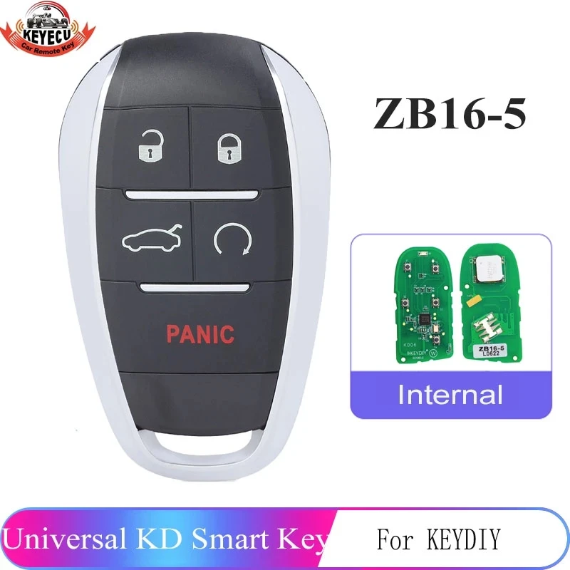KEYECU Universal 4+1/5 Buttons Smart Key for KD-X2 Car Key Remote Replacement Fit for More than 2000 Models ZB16-5
KEYECU Universal 4+1/5 Buttons Smart Key for KD-X2 Car Key Remote Replacement Fit for More than 2000 Models ZB16-5