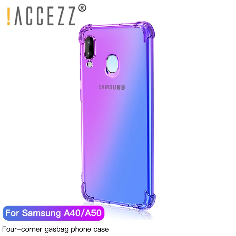 ! ACCEZZ градиентный телефонный чехол для samsung A40 A50 защитный с воздушной подушкой