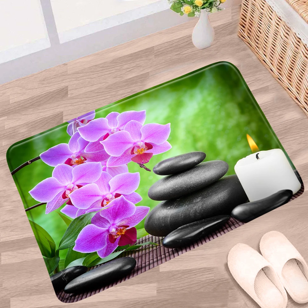 Zen Stone Bathroom Mat Purple Orchid Green Bamboo Scenery Pattern Non-slip Rugs Flannel Home Decor Bath Kitchen Doorway Carpet
Zen Stone Bathroom Mat Purple Orchid Green Bamboo Scenery Pattern Non-slip Rugs Flannel Home Decor Bath Kitchen Doorway Carpet