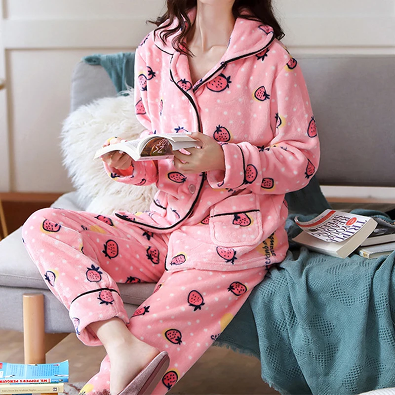 2021 Winter Pajamas Set Women Sleepwear Warm Flannel Long Sleeves Pajamas Pink Cute Animal Homewear Thick Home Suit
2021 Winter Pajamas Set Women Sleepwear Warm Flannel Long Sleeves Pajamas Pink Cute Animal Homewear Thick Home Suit
