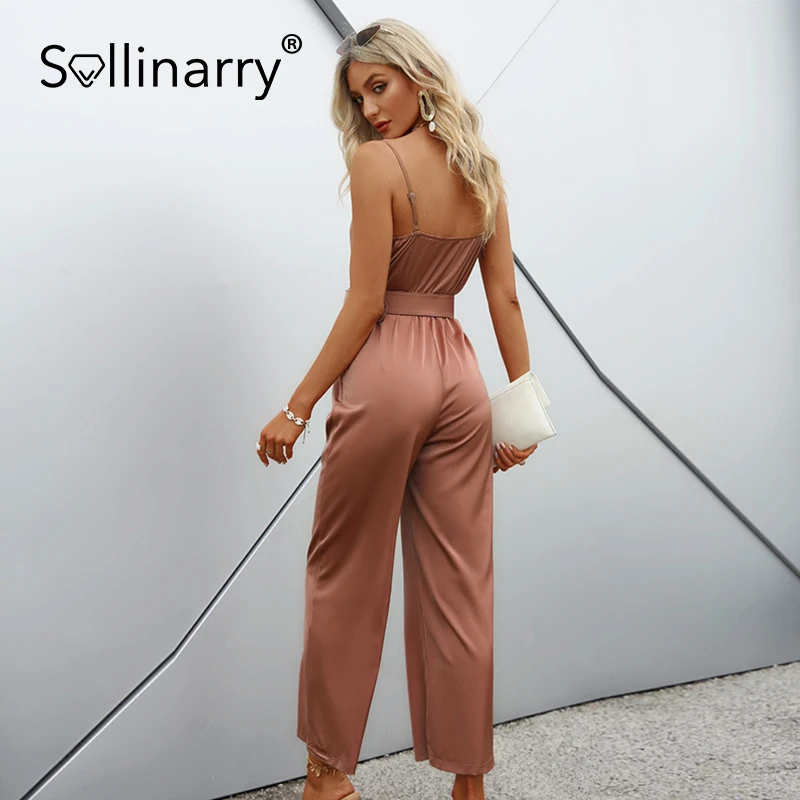 Sollinarry Summer Spaghetti Strap Khaki Jumpsuit Sexy V-neck Lace-up Women Jumpsuits 2021 Sleeveless Straight Office Jumpsuit 
Sollinarry Summer Spaghetti Strap Khaki Jumpsuit Sexy V-neck Lace-up Women Jumpsuits 2021 Sleeveless Straight Office Jumpsuit