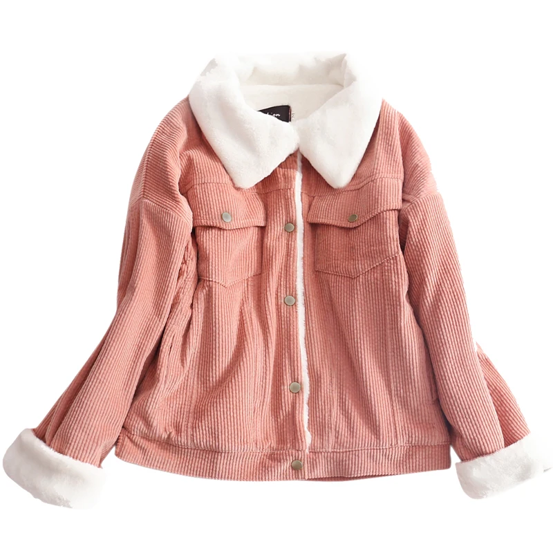 Women's winter new coat of the loose corduroy jacket women plus velvet thickening lamb wool Coat female short corduroy
Women's winter new coat of the loose corduroy jacket women plus velvet thickening lamb wool Coat female short corduroy