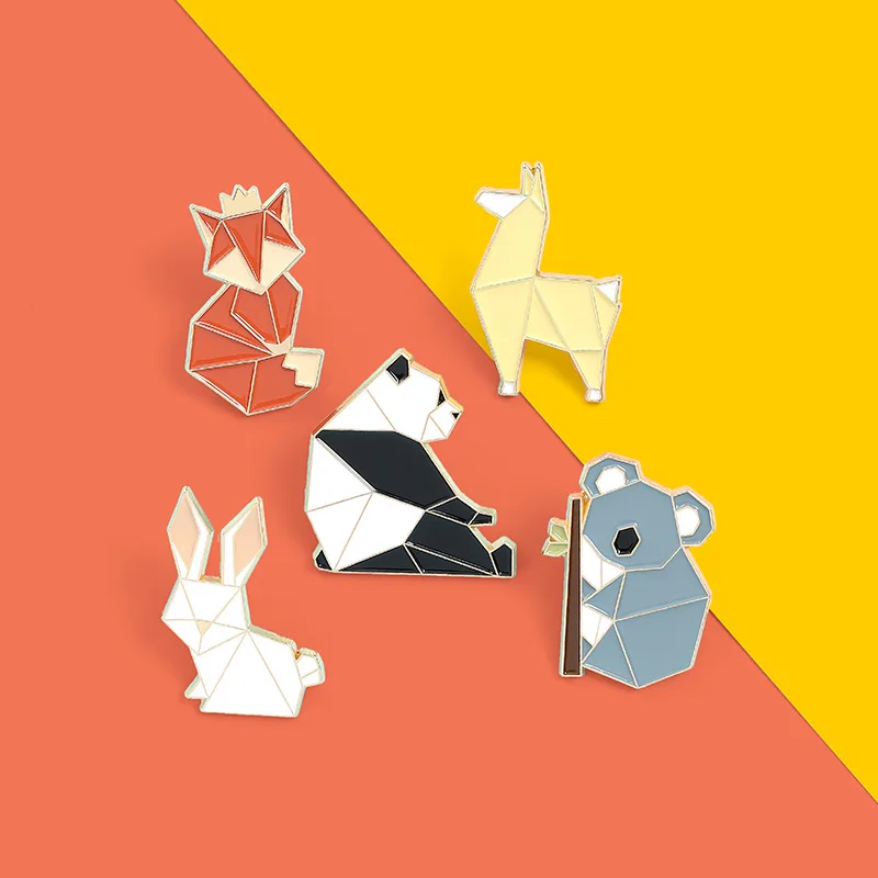 Cartoon pins creative origami style animal brooch cute red fox panda rabbit DIY jewelry badge
Cartoon pins creative origami style animal brooch cute red fox panda rabbit DIY jewelry badge