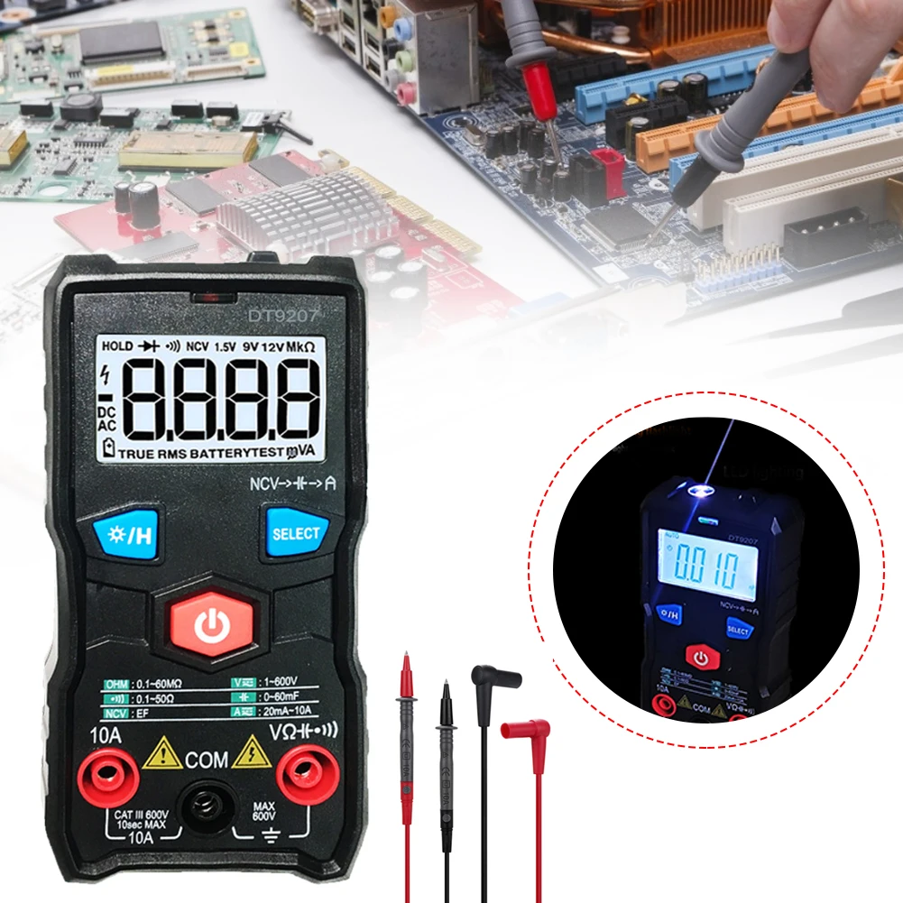 Digital Multimeter True RMS Multimeter Automotive Tester Volt Ohm Meter AC DC Voltage Current Capacitor Transistor Tester
Digital Multimeter True RMS Multimeter Automotive Tester Volt Ohm Meter AC DC Voltage Current Capacitor Transistor Tester