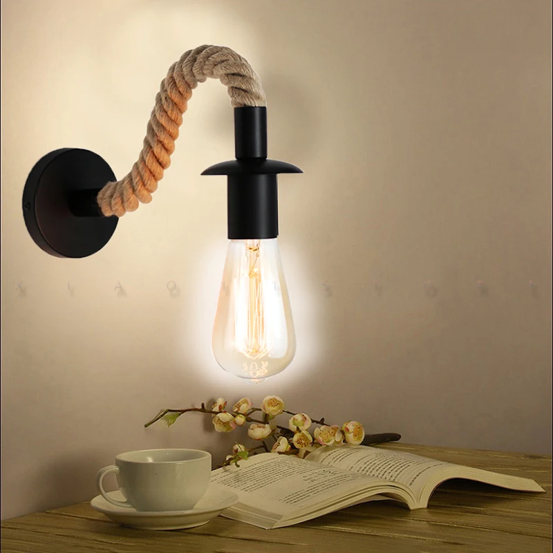 Vintage Hemp Rope Wall Lamp E27 40W Indoor Night Light Loft Outdoor Corridor Wall Lights Industrial Sconce Bedside Lamp for Home
Vintage Hemp Rope Wall Lamp E27 40W Indoor Night Light Loft Outdoor Corridor Wall Lights Industrial Sconce Bedside Lamp for Home