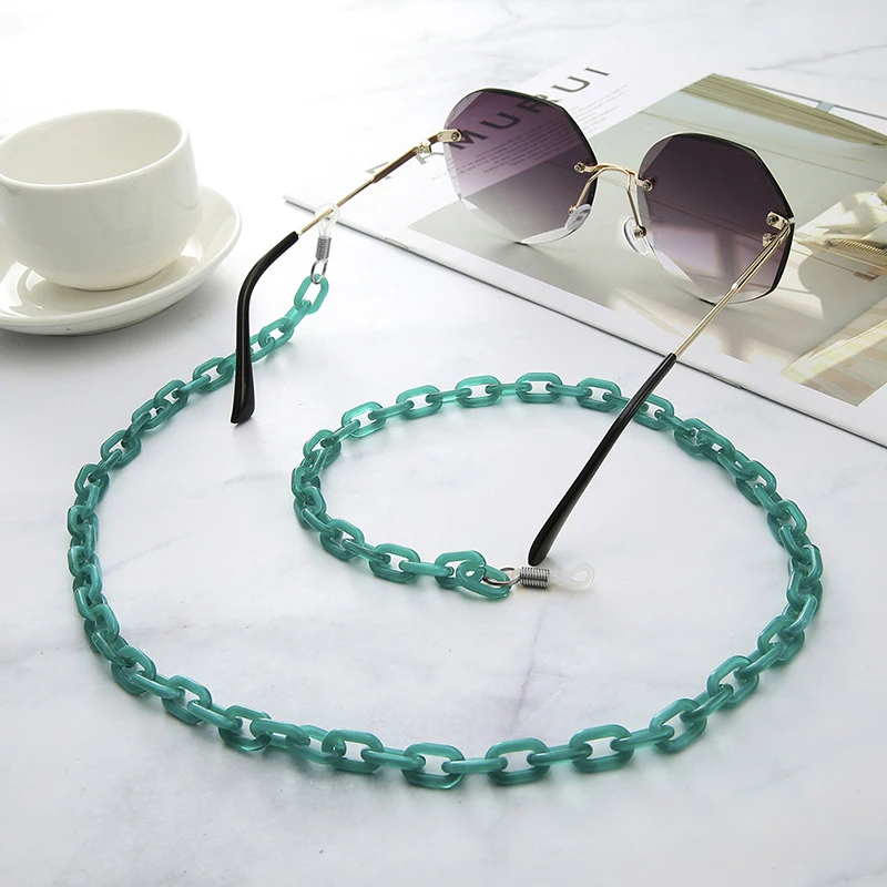 

Новый Многоцветный акриловый цепочка для солнцезащитных очков Для женщин очки для чтения с завязками на шее цепь Largand очки цепь леопардовые...