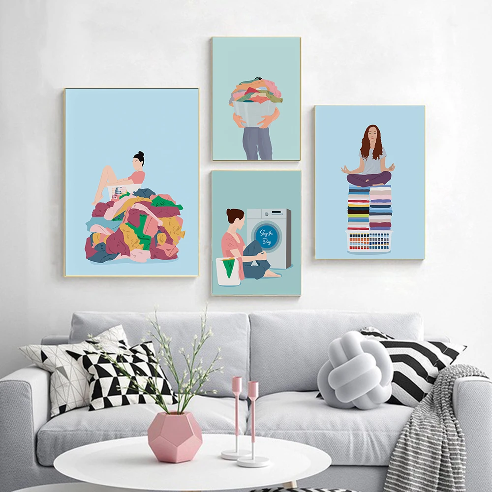 Cartoon Girl Dirty Clothes Posters and Prints Laundry Day Wall Art Color Canvas Painting Nordic Pictures for Bathroom Home Decor
Cartoon Girl Dirty Clothes Posters and Prints Laundry Day Wall Art Color Canvas Painting Nordic Pictures for Bathroom Home Decor