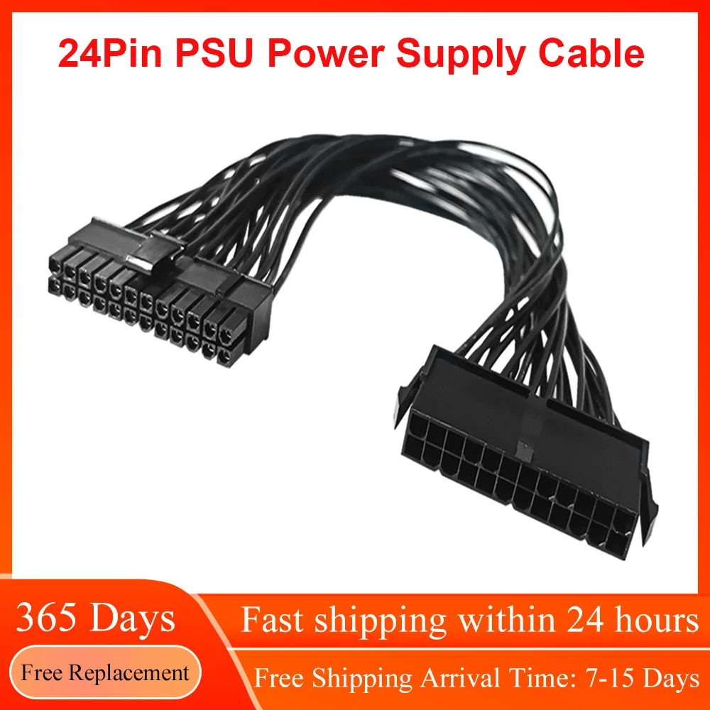 

24Pin PSU Mining Power Supply Synchronization Starter Extension Cord ETH BTC Bitcoin Miner Power Source Extension Cable 32cm