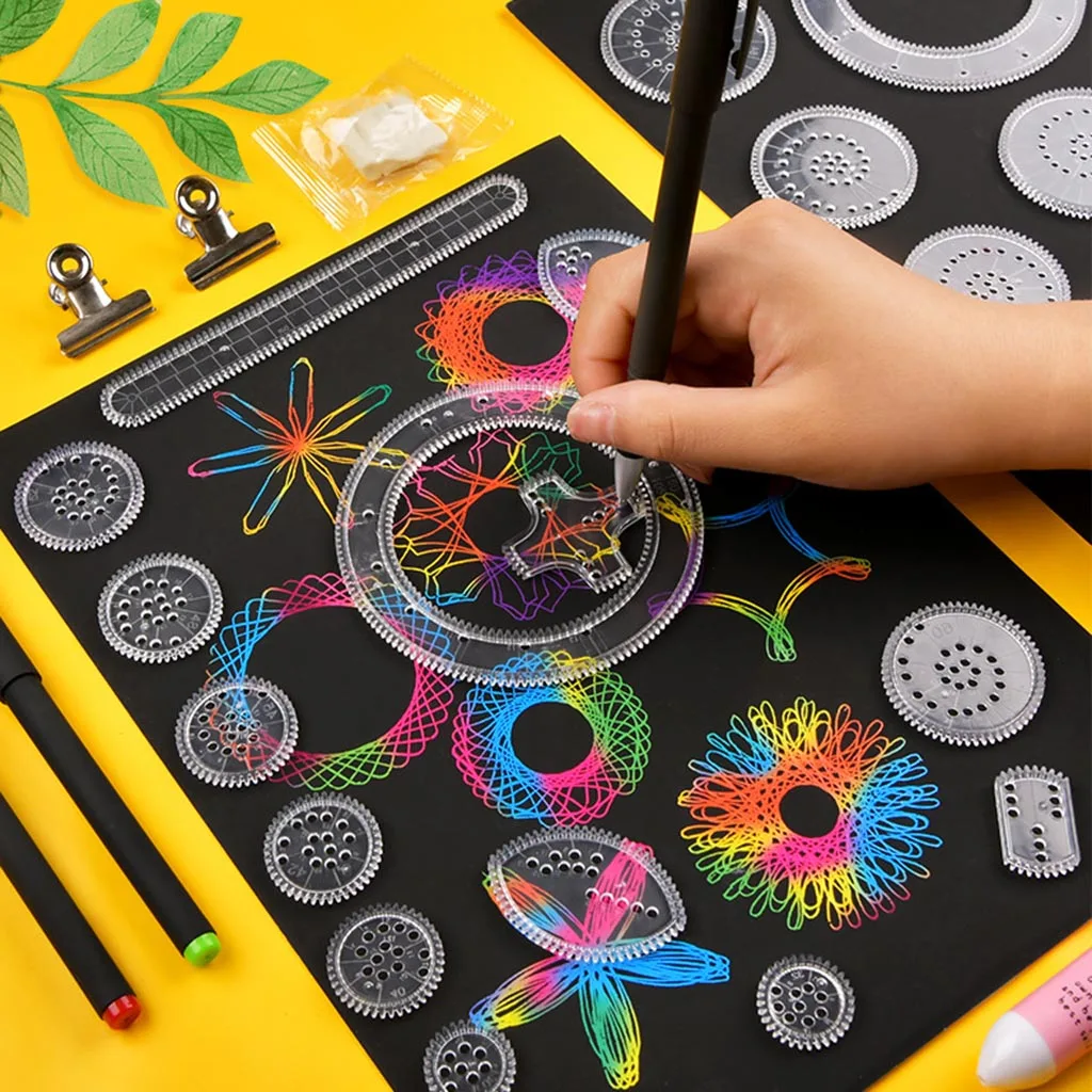Geometric Ruler DIY Creative Design Set Geometric Drawing Ruler Child Spiral Art Craft Creation Education Drawing Set
Geometric Ruler DIY Creative Design Set Geometric Drawing Ruler Child Spiral Art Craft Creation Education Drawing Set