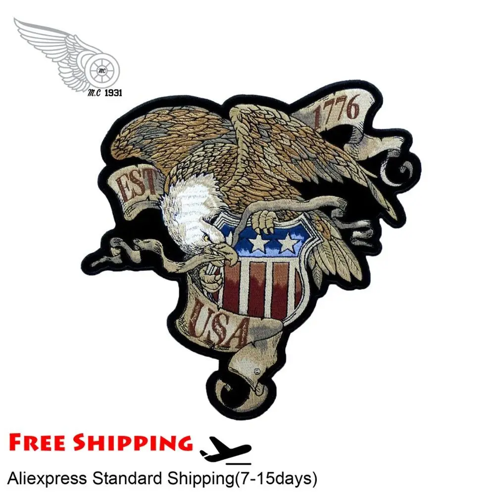 Патриотический Орлан американские флаги свободная вышивка мотоциклетная куртка