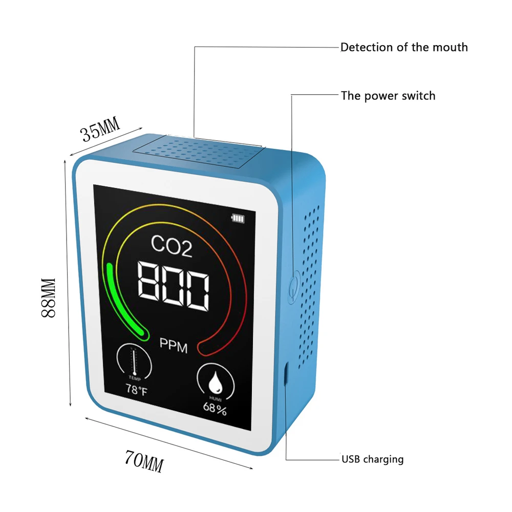 Multifunctional CO2 Detector Temperature And Humidity Meter Air Analyzer Intelligent Air Quality Monitor Carbon Dioxide Monitor
Multifunctional CO2 Detector Temperature And Humidity Meter Air Analyzer Intelligent Air Quality Monitor Carbon Dioxide Monitor