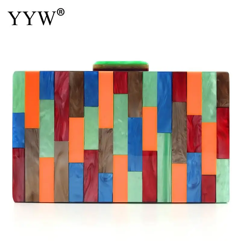 Fashion Colorful Acrylic Box Bag Luxury Shoulder Bags Women Plaid Party Pouch Designer Geometric Patchwork Party Clutches Purse
Fashion Colorful Acrylic Box Bag Luxury Shoulder Bags Women Plaid Party Pouch Designer Geometric Patchwork Party Clutches Purse