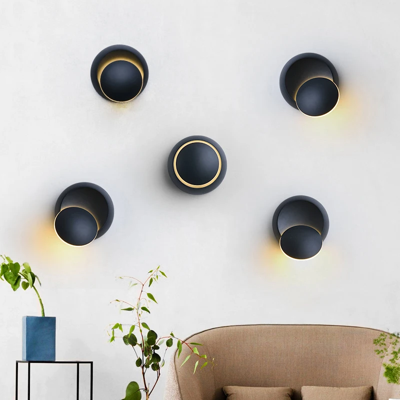 Modern Simple 360 degree rotation adjustable LED Wall Lamp bedside light white Black creative wall lamp Black aisle round lamp
Modern Simple 360 degree rotation adjustable LED Wall Lamp bedside light white Black creative wall lamp Black aisle round lamp