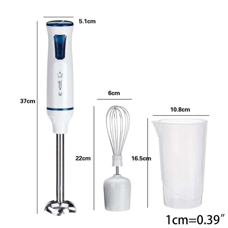 Powerful 1000W 3-in-1 Hand Immersion Hand Blender 2 Speeds, Includes 304 Stainless Steel Stick Blender, Mixing Beaker, Food 19QE 
Powerful 1000W 3-in-1 Hand Immersion Hand Blender 2 Speeds, Includes 304 Stainless Steel Stick Blender, Mixing Beaker, Food 19QE