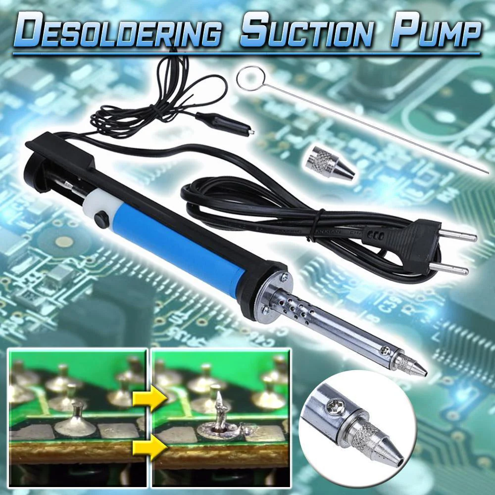 Newest Desoldering Suction Pump Manual Solder Sucker Dual-purpose Electric Soldering Iron
Newest Desoldering Suction Pump Manual Solder Sucker Dual-purpose Electric Soldering Iron