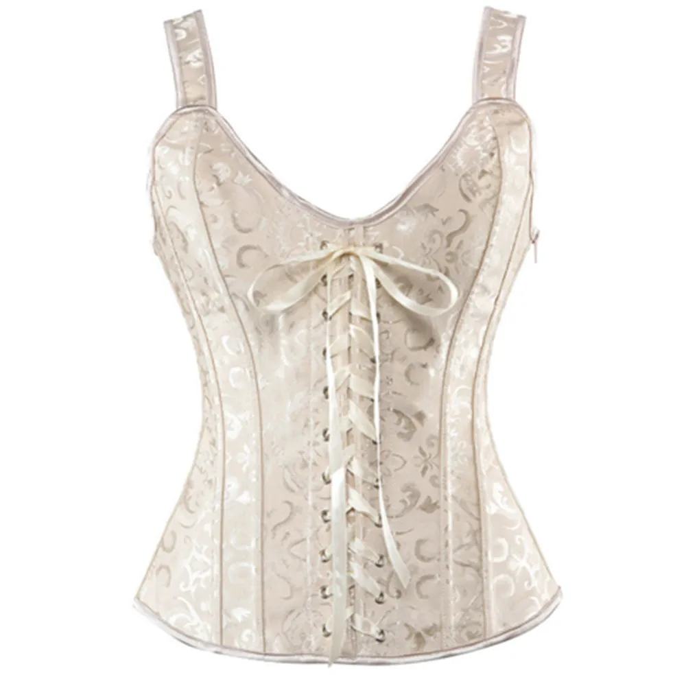 S-6XL Satin Jacquard Corset Sexy Lace up Zipper Steampunk Gothic Corset Overbust Back Vest Corset Corselet Espartilhos for Women
S-6XL Satin Jacquard Corset Sexy Lace up Zipper Steampunk Gothic Corset Overbust Back Vest Corset Corselet Espartilhos for Women