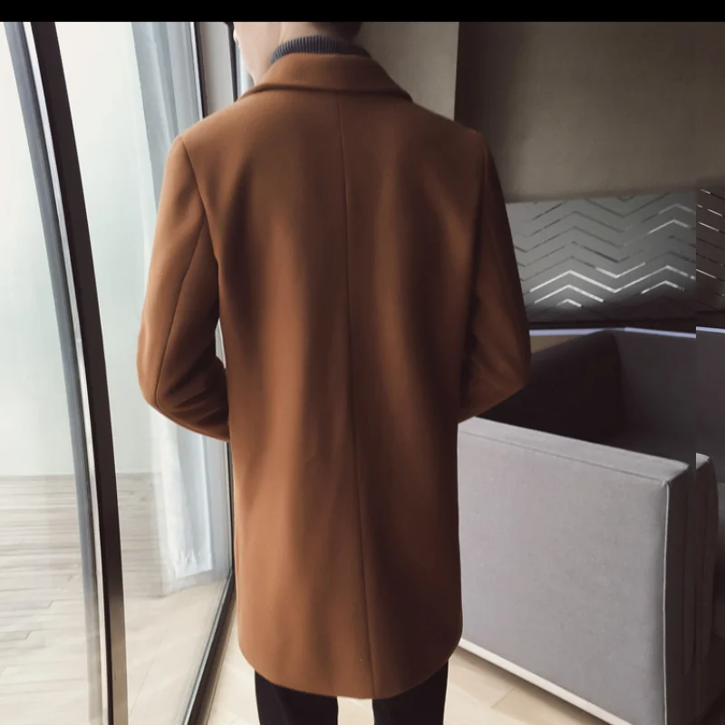2021 Autumn Winter New Korean Men's Slim Fit Wool Coat Male Cashmere Blended Long Overcoat Black Brown Jacket Outerwear S-3XL
2021 Autumn Winter New Korean Men's Slim Fit Wool Coat Male Cashmere Blended Long Overcoat Black Brown Jacket Outerwear S-3XL