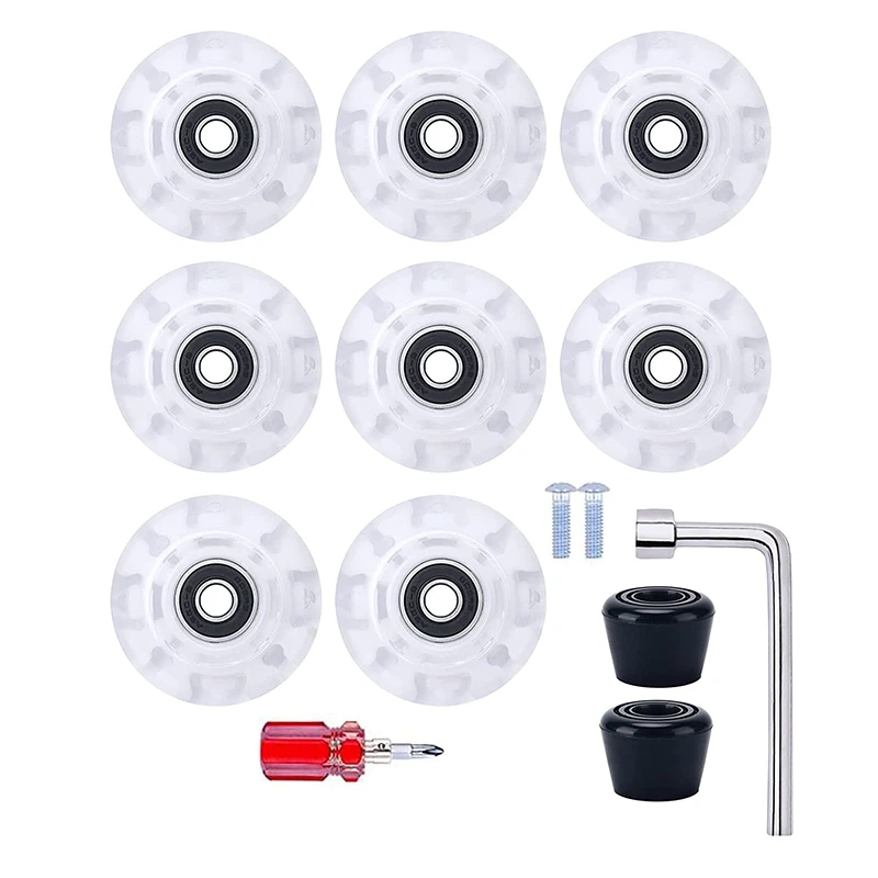 8 Pcs 82A Roller Skate Wheels with Bearings and 2 Toe Blocks for Double-Row Skating,Quad-Skating for Outdoor or Indoor
8 Pcs 82A Roller Skate Wheels with Bearings and 2 Toe Blocks for Double-Row Skating,Quad-Skating for Outdoor or Indoor