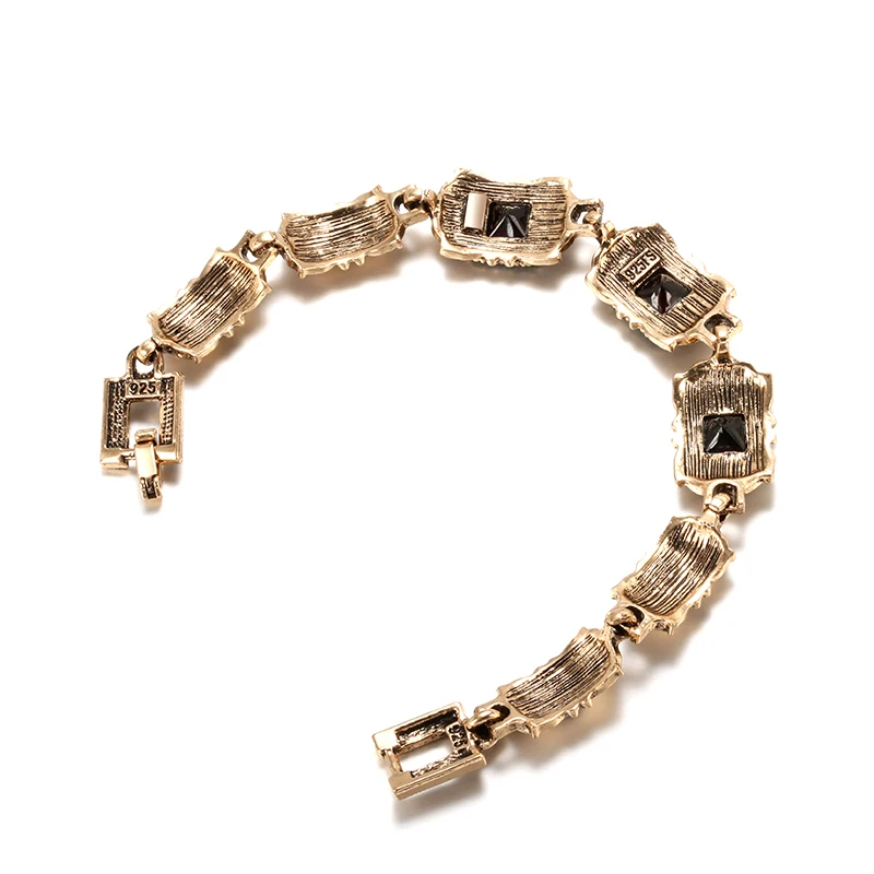 Kinel Charm Black Bracelet for Women Antique Gold Color Gray Crystal Ethnic Wedding Bridal Vintage Jewelry Russia Accessories
Kinel Charm Black Bracelet for Women Antique Gold Color Gray Crystal Ethnic Wedding Bridal Vintage Jewelry Russia Accessories